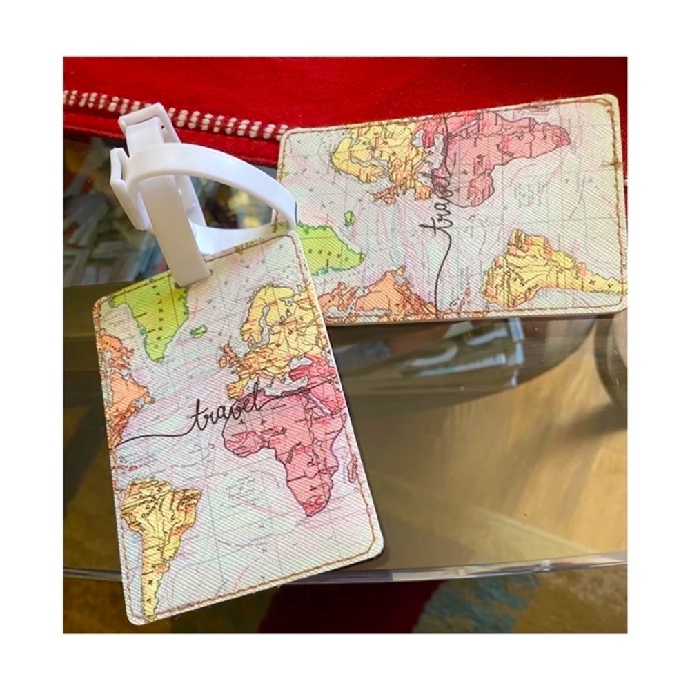 Travel themed luggage tag (2 pack)